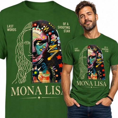 Koszulka męska „Mona Lisa” z kosmicznym portretem - pop-art