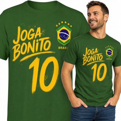 Koszulka męska „Joga Bonito” - brazylijski futbol i numer 10