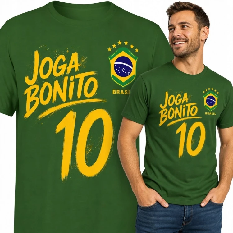 Koszulka męska „Joga Bonito” - brazylijski futbol i numer 10