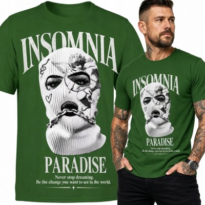 Koszulka męska z portretem „Insomnia Paradise” - mroczny streetwear