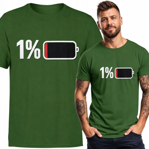 Koszulka męska „1%” - niemal rozładowana bateria