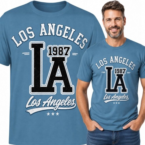 Koszulka męska Los Angeles „LA” - styl college 1987