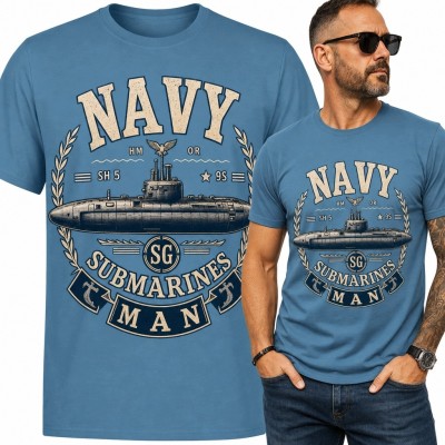 Koszulka męska z okrętem podwodnym „Navy - Submarines Man”