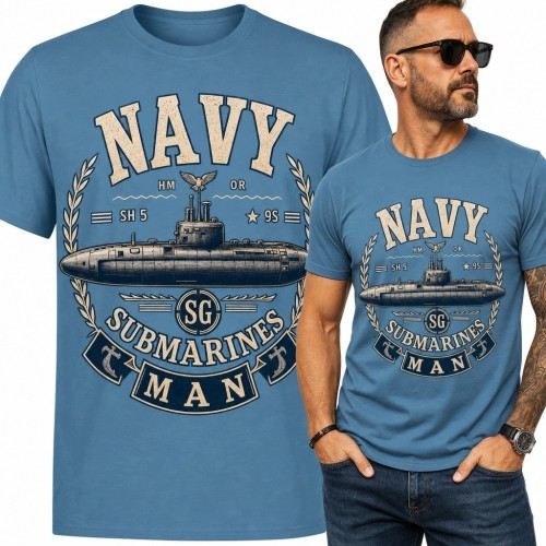 Koszulka męska z okrętem podwodnym „Navy - Submarines Man”