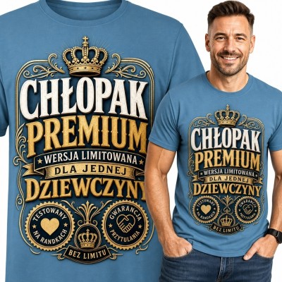 Koszulka męska „Chłopak Premium” z koroną - prezent dla chłopaka