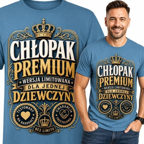 Koszulka męska „Chłopak Premium” z koroną - prezent dla chłopaka