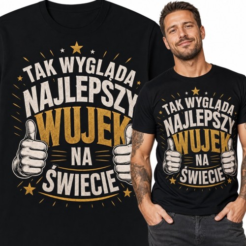 Koszulka męska dla wujka „Tak wygląda najlepszy wujek na świecie” - retro nadruk