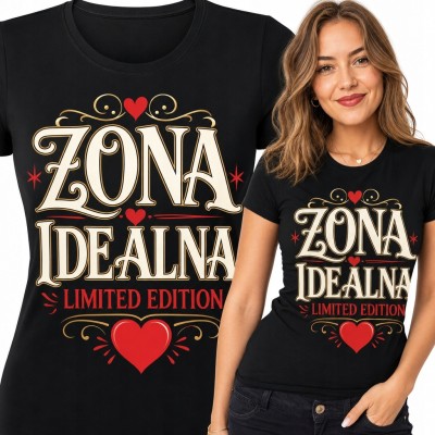 Koszulka damska dla żony „Żona idealna” - romantyczny wzór retro