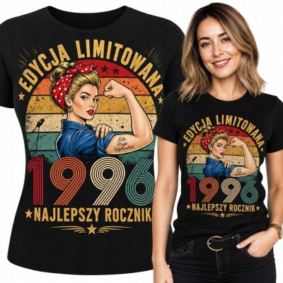 Koszulka damska na 30 urodziny - retro pin-up „1996 - Edycja limitowana”
