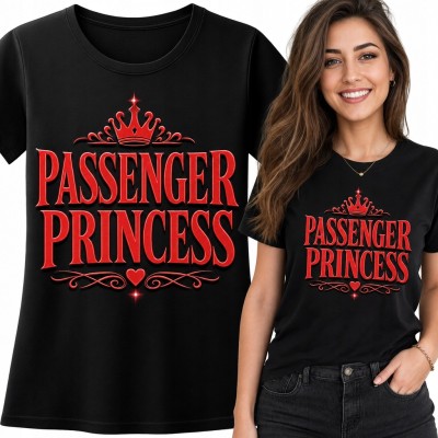 Koszulka damska z koroną „Passenger Princess” - dla dumnej pasażerki