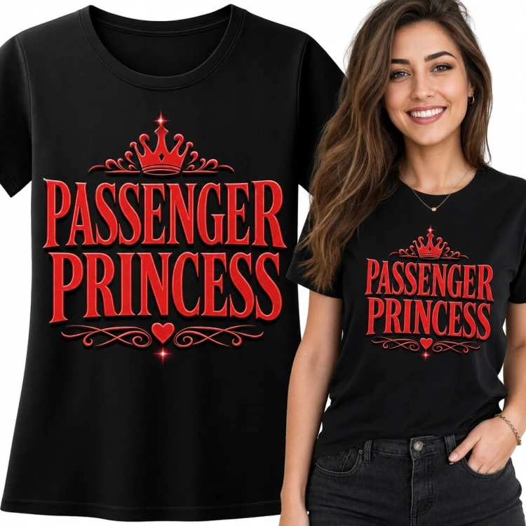 Koszulka damska z koroną „Passenger Princess” - dla dumnej pasażerki