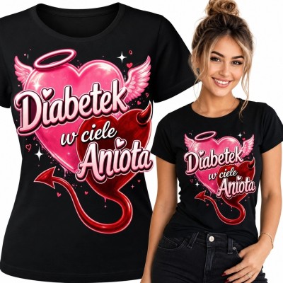 Koszulka damska z sercem „Diabełek w ciele Anioła”