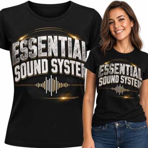 Koszulka damska muzyczna „Essential Sound System” - fala dźwiękowa