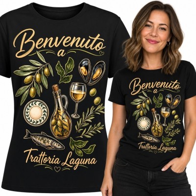 Koszulka damska z motywem trattorii „Benvenuto a Trattoria Laguna”