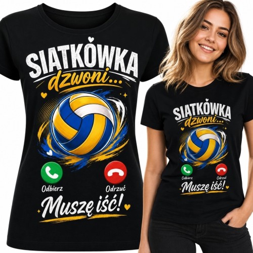 Koszulka damska dla siatkarki „Siatkówka dzwoni... Muszę iść!” - sportowy nadruk