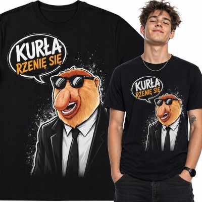 Koszulka męska z nosaczem „Kurła rzenię się” - na wieczór kawalerski