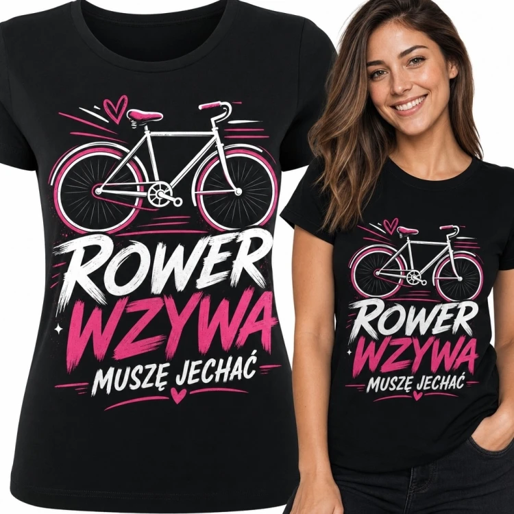 Koszulka damska z rowerem „Rower wzywa - muszę jechać”
