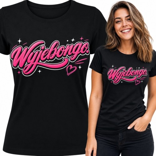 Koszulka damska z napisem „Wyjebongo.” - różowy humor retro