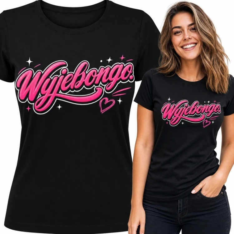 Koszulka damska z napisem „Wyjebongo.” - różowy humor retro