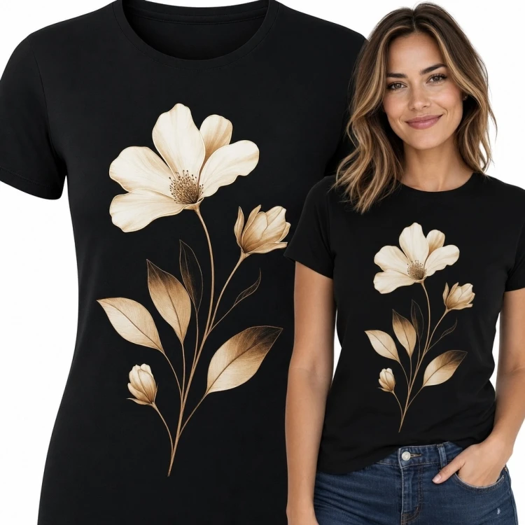 Koszulka damska z magnolią - elegancki motyw botaniczny