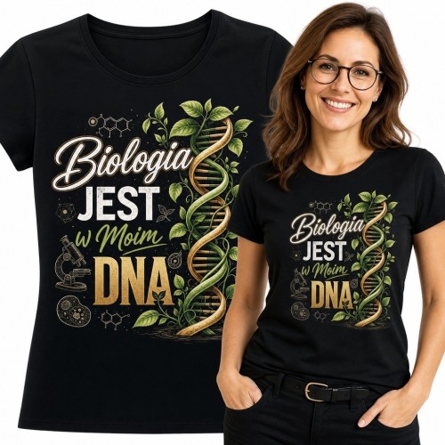 Koszulka damska z DNA „Biologia jest w moim DNA” - dla miłośniczki biologii
