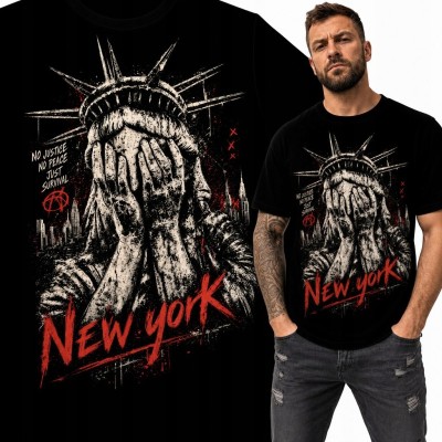 Koszulka męska „New York” - Statua Wolności w stylu grunge