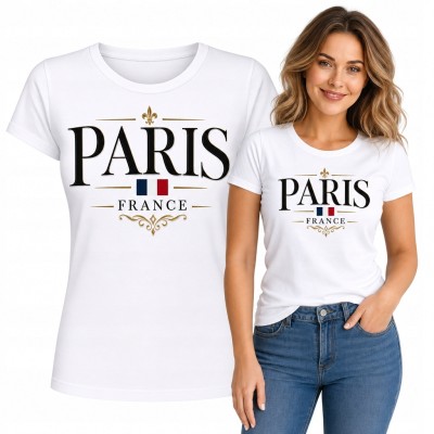 Koszulka damska z motywem Paryża „Paris” - francuski styl