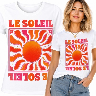 Koszulka damska „Le Soleil” - retro słońce w tarotowej ramie