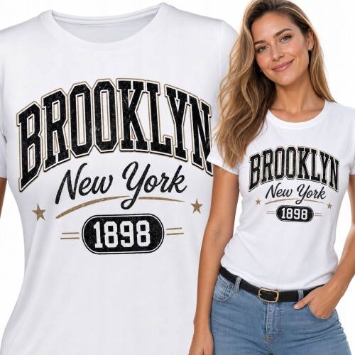 Koszulka damska „Brooklyn” - miejski motyw Nowego Jorku w stylu varsity