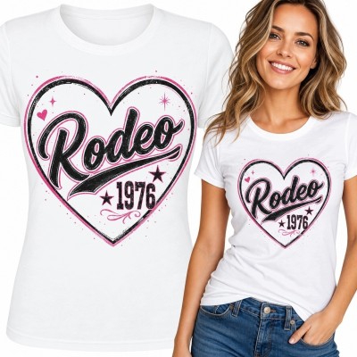 Koszulka damska na 50 urodziny „Rodeo 1976” - western vintage