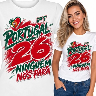 Koszulka damska dla kibicki Portugalii „Portugal 26” - „Ninguém nos para”