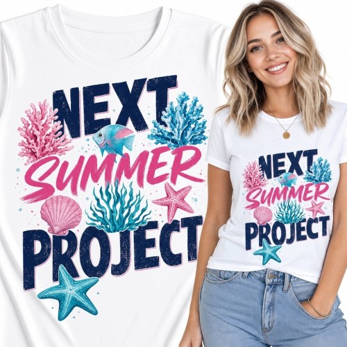 Koszulka damska „Next Summer Project” - morski motyw wakacyjny