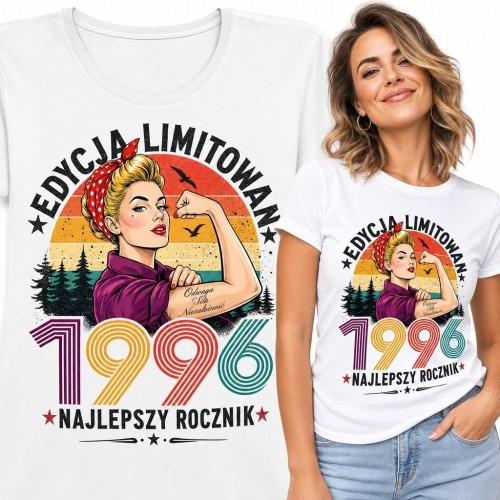 Koszulka damska na 30 urodziny - „1996” i „Najlepszy rocznik”