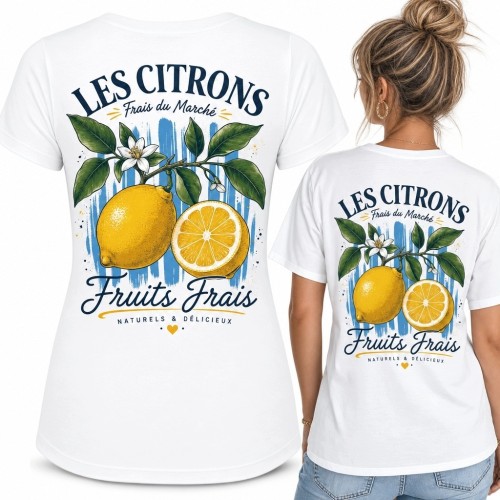 Koszulka damska z cytrynami „Les Citrons” - francuski plakat retro
