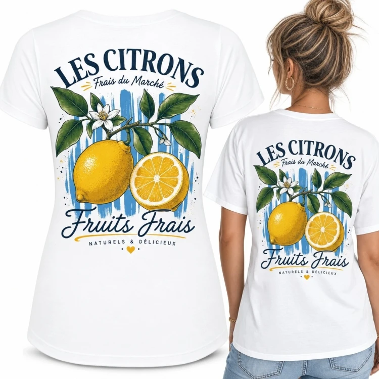 Koszulka damska z cytrynami „Les Citrons” - francuski plakat retro