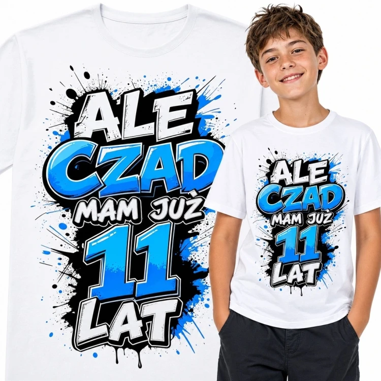 Koszulka chłopięca „Ale czad, mam już 11 lat” na 11 urodziny - komiksowy nadruk
