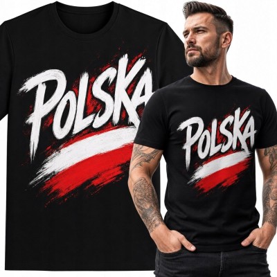 Koszulka męska „Polska” - biało-czerwony motyw flagowy