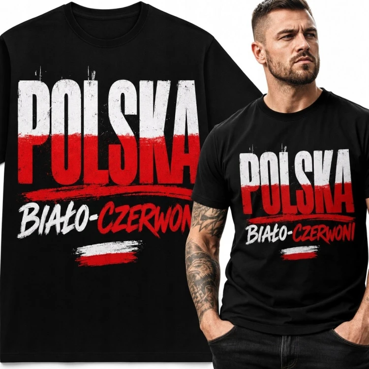 Koszulka męska patriotyczna „Polska” - Biało-Czerwoni