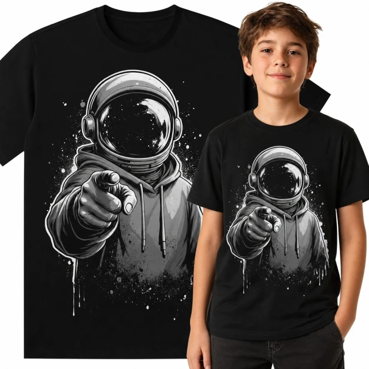 Koszulka chłopięca z astronautą - kosmiczny nadruk
