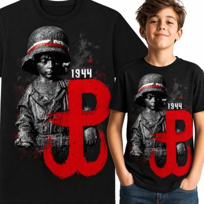 Koszulka chłopięca z nadrukiem „1944” - Powstanie Warszawskie i Polska Walcząca