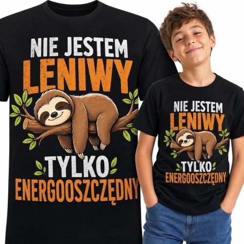 Koszulka chłopięca z leniwcem - „Nie jestem leniwy tylko energooszczędny”