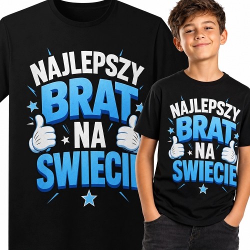 Koszulka chłopięca dla brata „Najlepszy brat na świecie” - rodzinny nadruk
