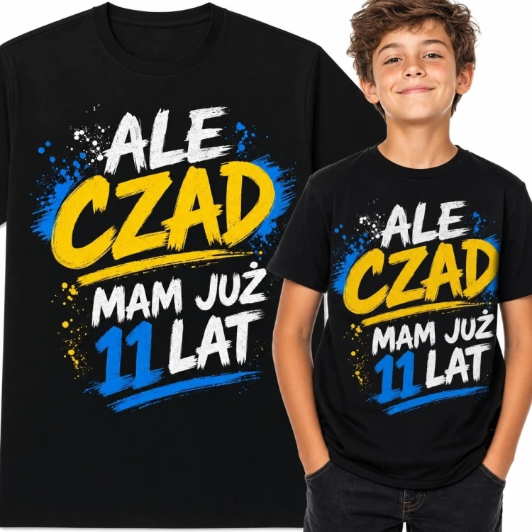 Koszulka chłopięca na 11 urodziny „Ale czad, mam już 11 lat” - graffiti