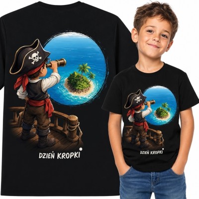 Koszulka chłopięca z piratem i napisem „Dzień Kropki” - morska przygoda