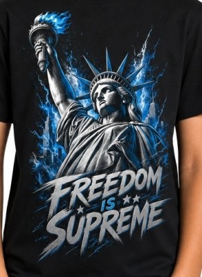 Koszulka chłopięca ze Statuą Wolności „Freedom Is Supreme” - motyw USA