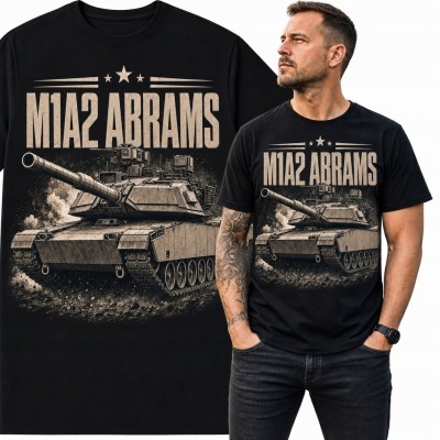 Koszulka męska z czołgiem - „M1A2 Abrams”