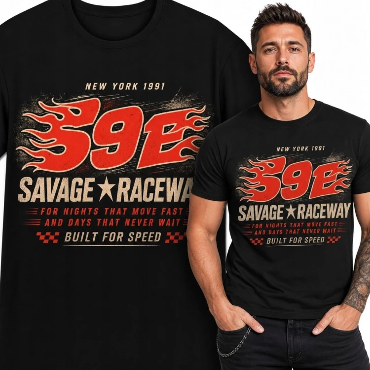 Koszulka męska z motywem wyścigowym „59” - retro motorsport