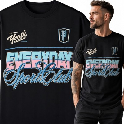 Koszulka męska z retro motywem klubu sportowego „Everyday Sport Club” - streetwear